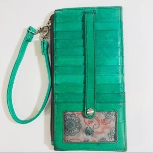 Women's Hobo  Leather Card Stacker Wristlet Wallet